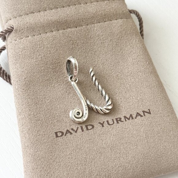 David Yurman Script Initial U Amulet .925 Sterling Silver - Picture 2 of 4